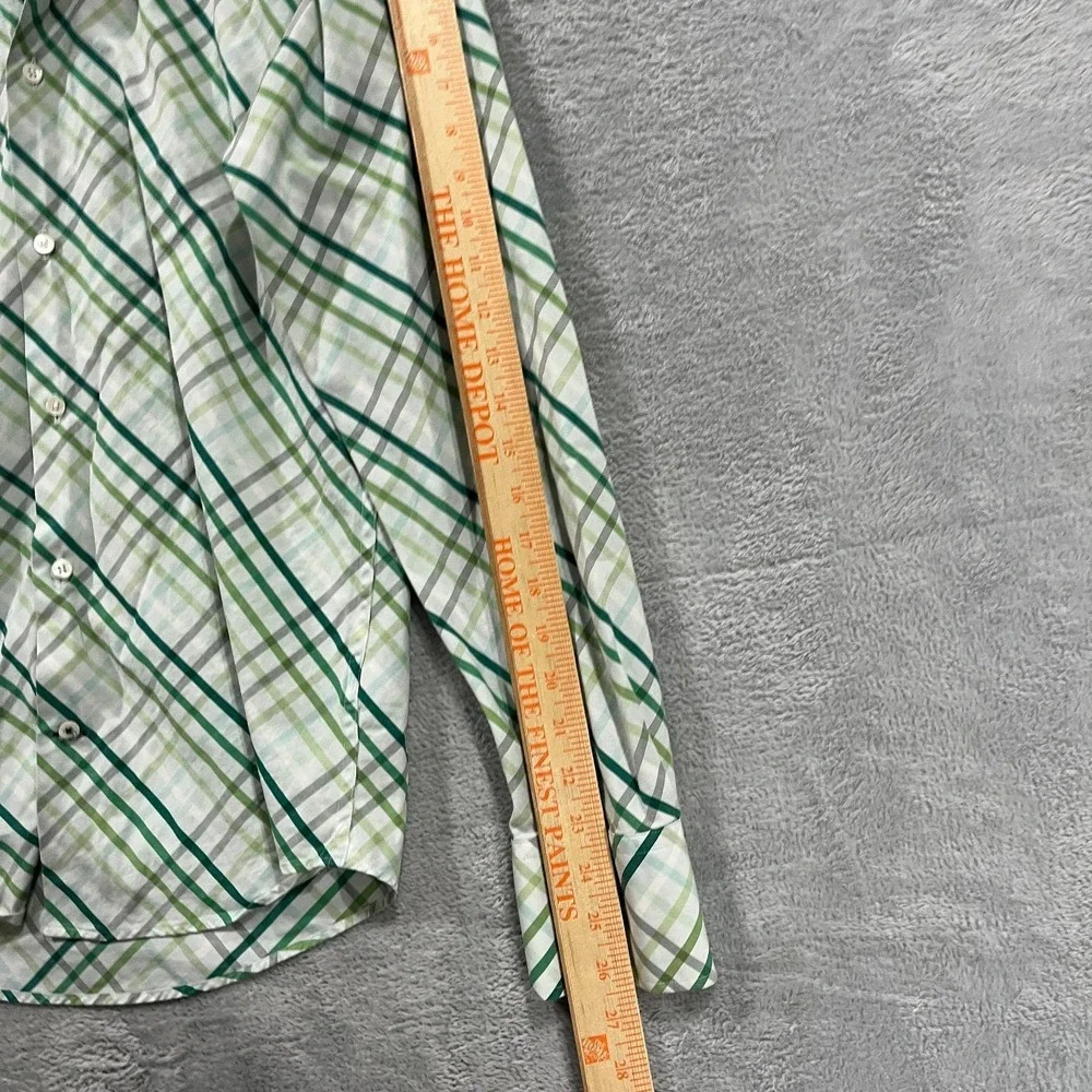 Banana Republic Men's Medium 15-15.5 Green Button-Down Long‎ Sleeves Academia